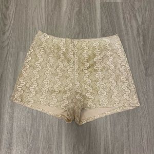 Love Culture Gold Patterned Shorts